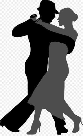 Tango Ballroom dance Silhouette - Two dancers 