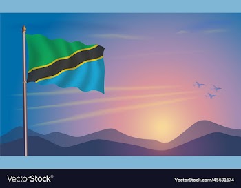 tanzania flag in the morning sun