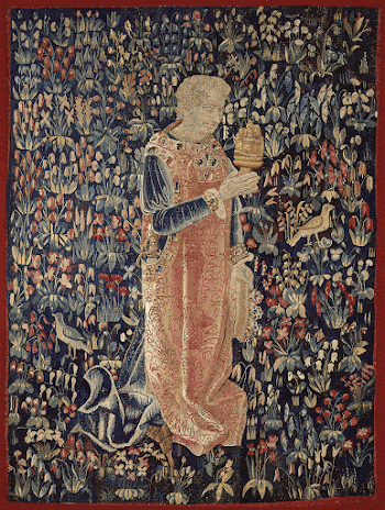 Tapestry. On a mille-fleur ground | Free Photo - rawpixel