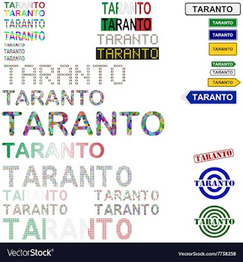 Taranto text design set vector image