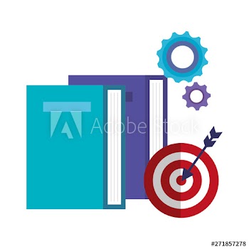 target arrow success with book and gears