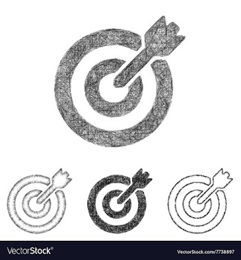 Target icon set - sketch line art vector image