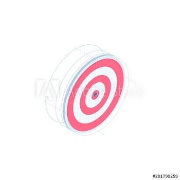 Target vector isometric icon isolated on white background