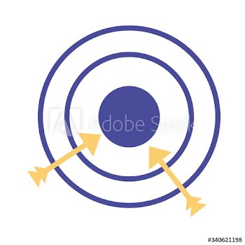 target with arrows line style icon