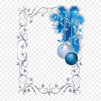 Tarjeta De Navidad Con Foto - Christmas Frame Png Blue