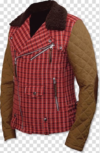 Tartan Jacket Sleeve Button Maroon, autumn town transparent background PNG clipart