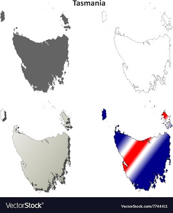 Tasmania blank detailed outline map set vector image