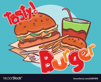 Tasty burger banner design vector image