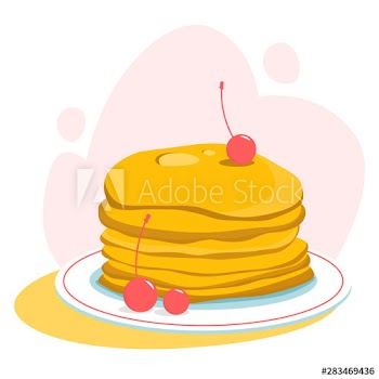 Tasty pancake for breakfast with berry