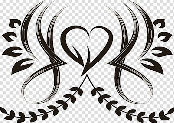 Tattoo design, heart and leaves illustration transparent background PNG clipart