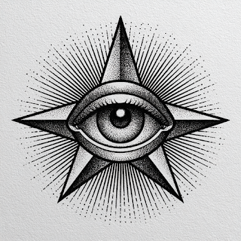 Tattoo Design of an Eye Inside a Star
