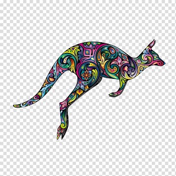 Tattoo Drawing Animal, Creative Design Kangaroo transparent background PNG clipart