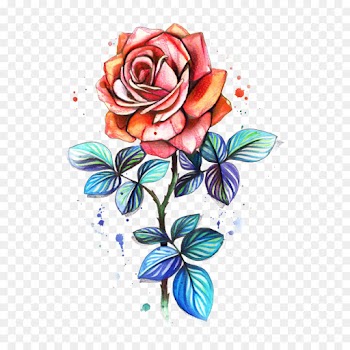 Tattoo, Floral Design, Watercolor Painting, Flower, Rose PNG