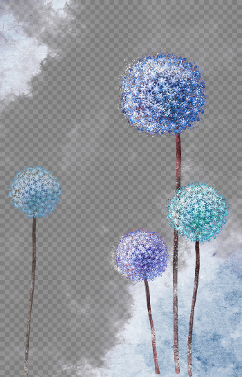 Tattoo Flower Dandelion Purple Sticker Watercolor Paper