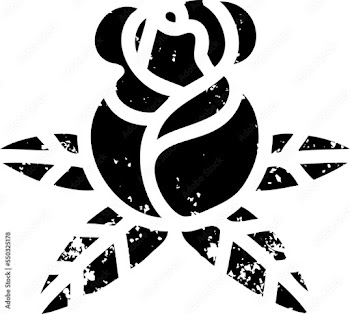 tattoo in black line style of a single rose