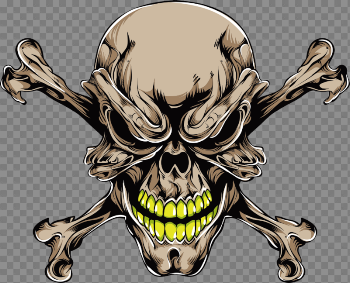 Tattoo Prints Skull Brown Bones Vector Human