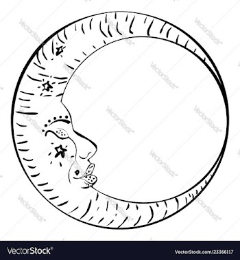 Tattoo sleeping crescent moon vector image