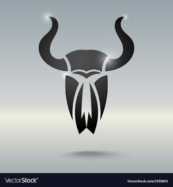 Tattoo stylized skull of a bull vector image