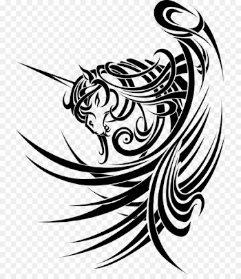 Tattoo Unicorn Horse Pegasus Tribe - unicorn head 