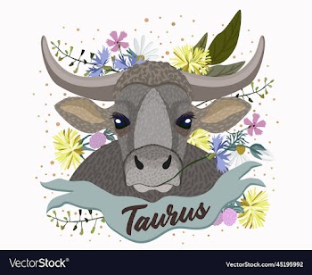 taurus zodiac sign isolated composition
