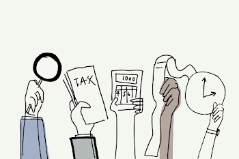 Tax audit doodle vector debt concept | Free stock illustration | High Resolution graphic