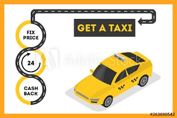 Taxi booking banner concept