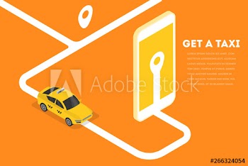 Taxi booking banner concept