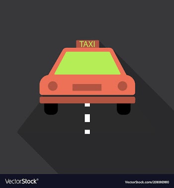 Taxi car top view icon taxicab sedan with checker vector image