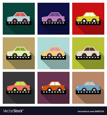 Taxi car top view icon taxicab sedan with checker vector image