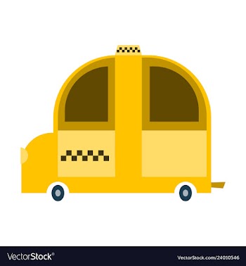 Taxi service yellow automobile on white background vector image