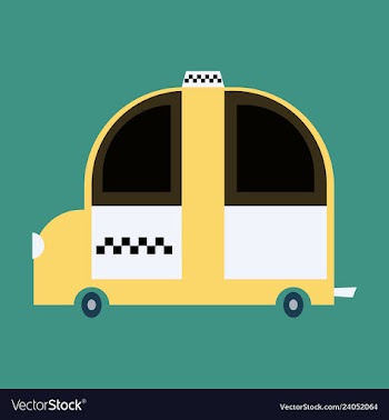 Taxi service yellow automobile on white background vector image