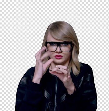 Taylor Swift  Shake it Off, woman in black leather jacket with black framed eyeglasses transparent background PNG clipart