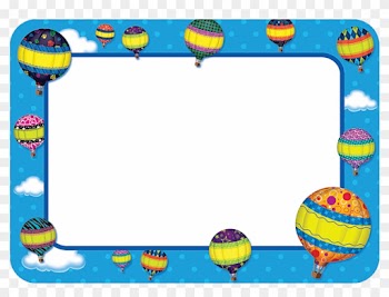 Tcr5340 Hot Air Balloons Name Tags/labels Image - Hot Air Balloon Page Border
