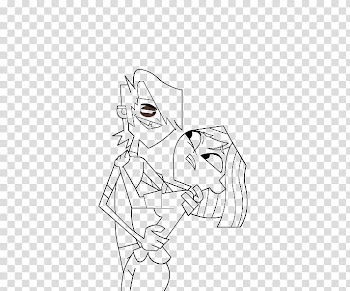 TD Mal and Courtney Line Art transparent background PNG clipart