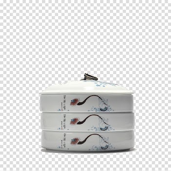 Tea caddy Blue and white pottery Puer tea, Blue and white porcelain tea cake tea caddy transparent background PNG clipart