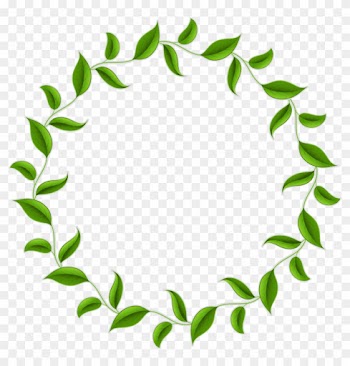 Tea Leaf Circle Wreath Clip Art - Leaf Circle Border Png