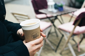 Tea to-go on a cold day 