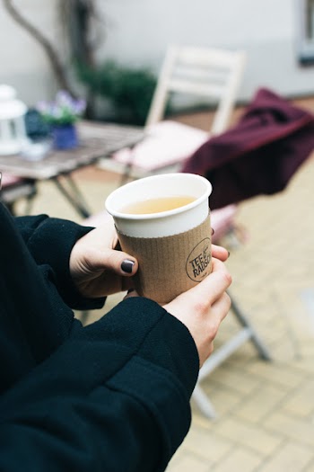 Tea to-go on a cold day 