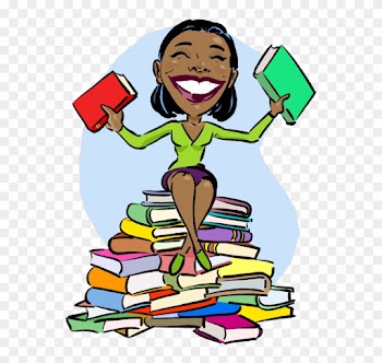 Teacher Books Clipart - Black People Reading Books