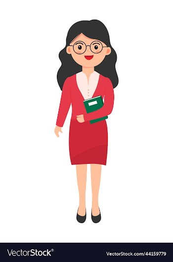 teacher women with book and glasses