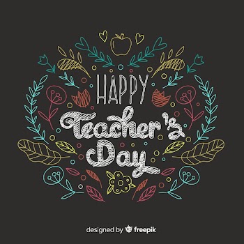 Teachers day concept with hand drawn background Free Vector