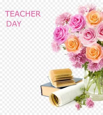 Teachers' Day World Teacher's Day Student Message - Teacher's Day bouquet books background 