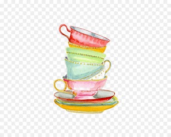 Teacup Coffee Watercolor painting - cup 