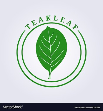 teak leaf logo badge design