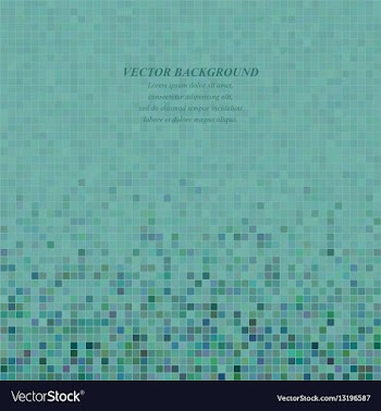 Teal abstract pixel square mosaic background vector image