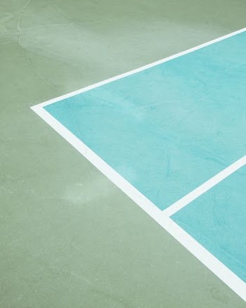teal and green concrete flooring