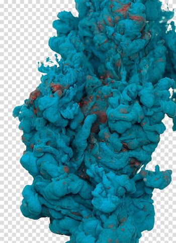 Teal and orange smoke digital artwork, Ink, smoke transparent background PNG clipart