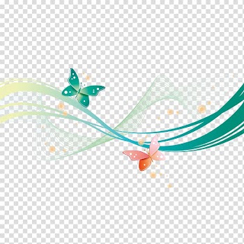 Teal and pink butterflies outline, Butterfly , Butterflies and lines transparent background PNG clipart