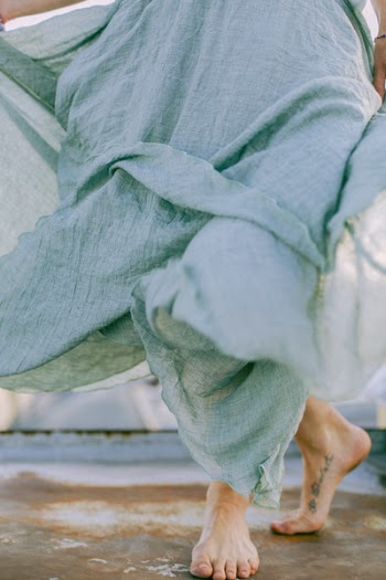 Teal and White Dress