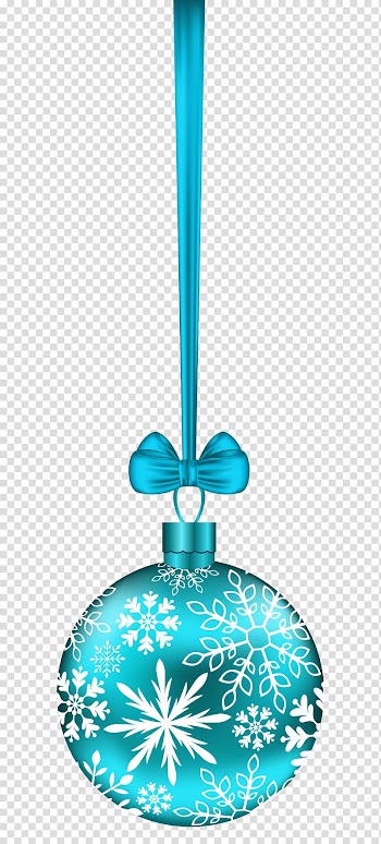 Teal and white snowflake Christmas bauble, Christmas , Blue Christmas Ball transparent background PNG clipart